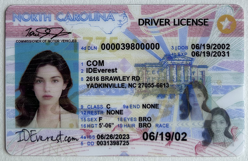 North Carolina Fake ID